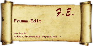 Frumm Edit névjegykártya